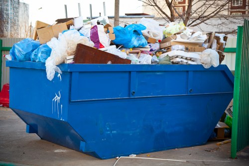 Construction site with waste removal services